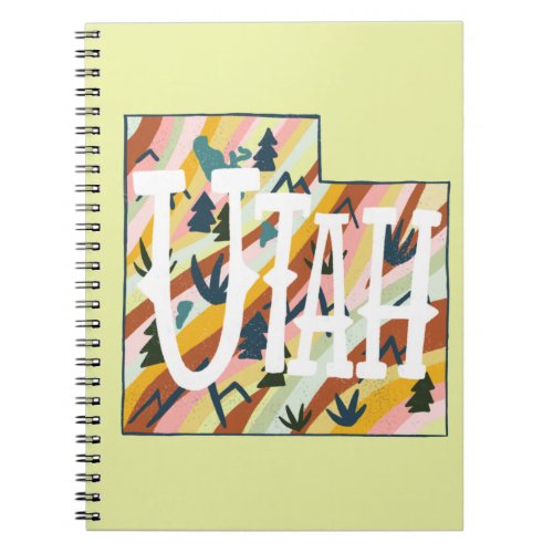 Utah State Map Illustration Notebook