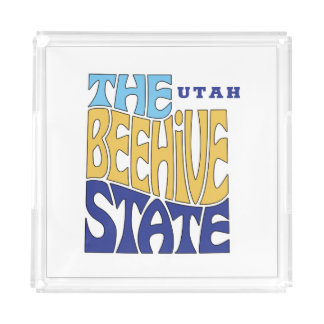 Utah State Nickname Word Art Acrylic Tray