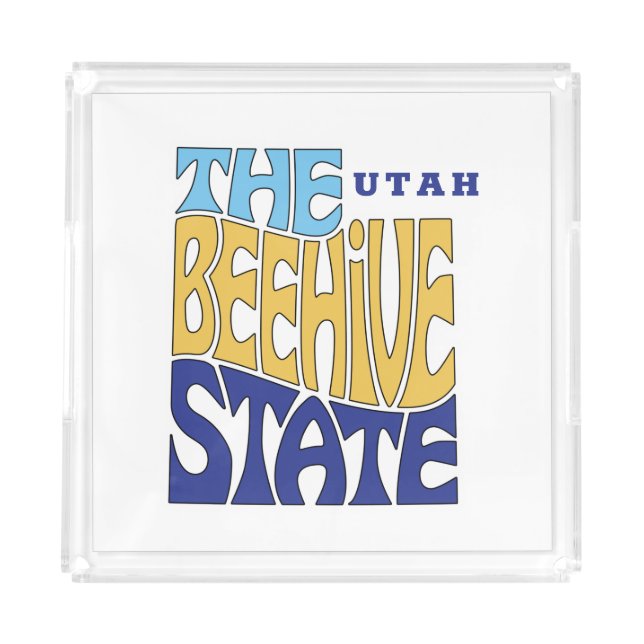 Utah State Nickname Word Art Acrylic Tray (Front)