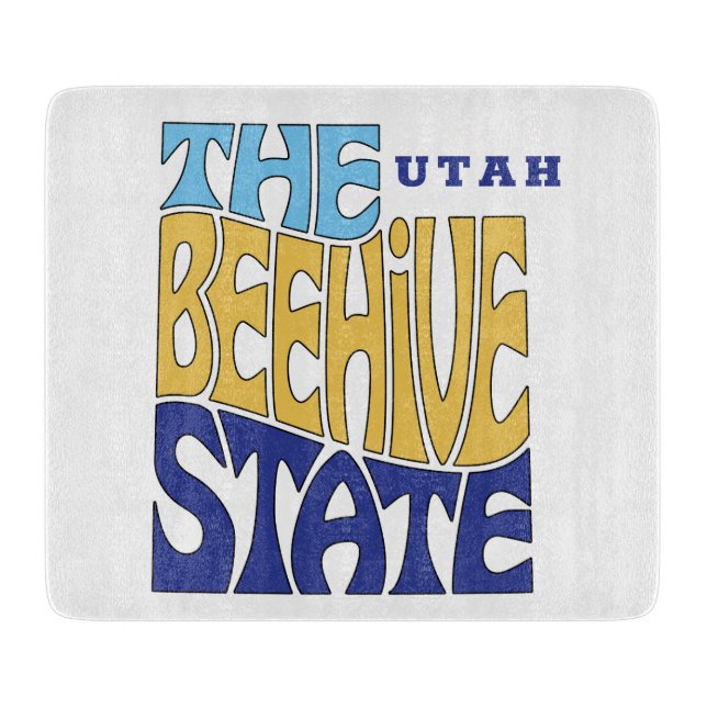 Utah State Nickname Word ArtCutting Board (Front)