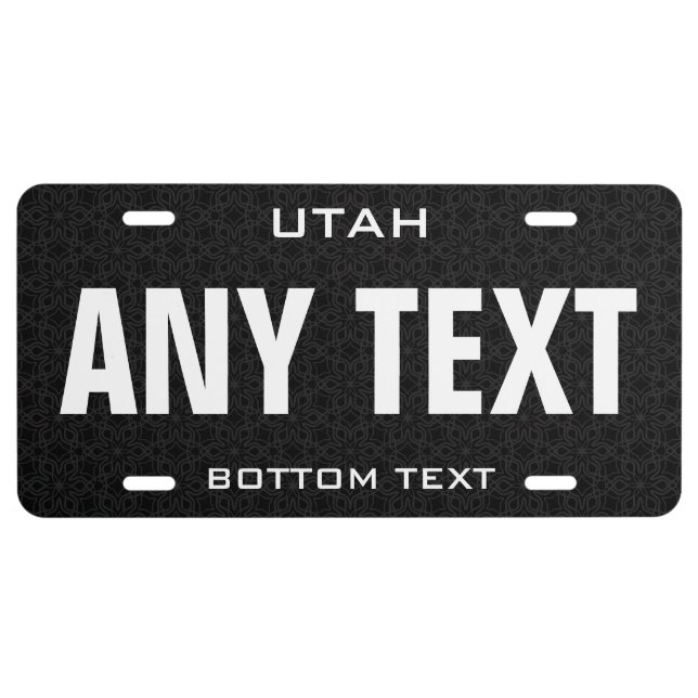 UTAH State Personalized Auto License Plate (Front)