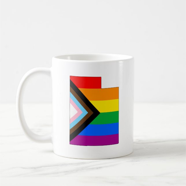 Utah State Pride LGBTQ Progress Pride Coffee Mug (Left)