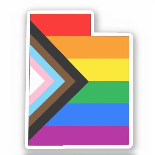 Utah State Pride LGBTQ Progress Pride Sticker (Front)