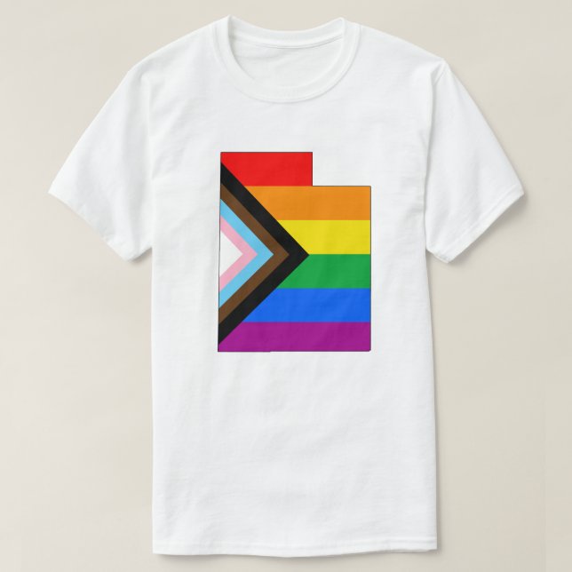 Utah State Pride LGBTQ Progress Pride T-Shirt (Design Front)