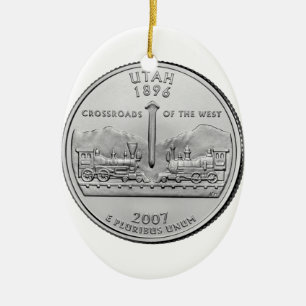 Utah State Quarter Ceramic Ornament