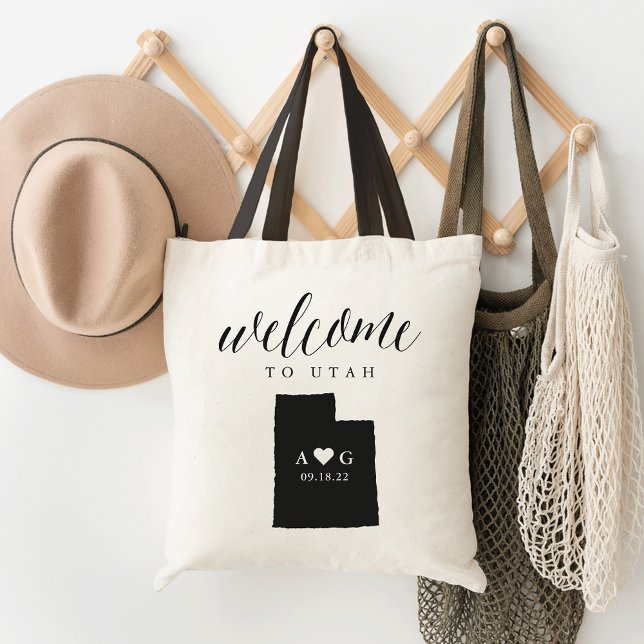 Utah State Silhouette Wedding Welcome Tote Bag (Creator Uploaded)