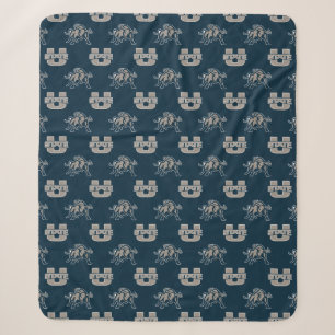 Utah State University Aggie Blue Pattern Sherpa Blanket