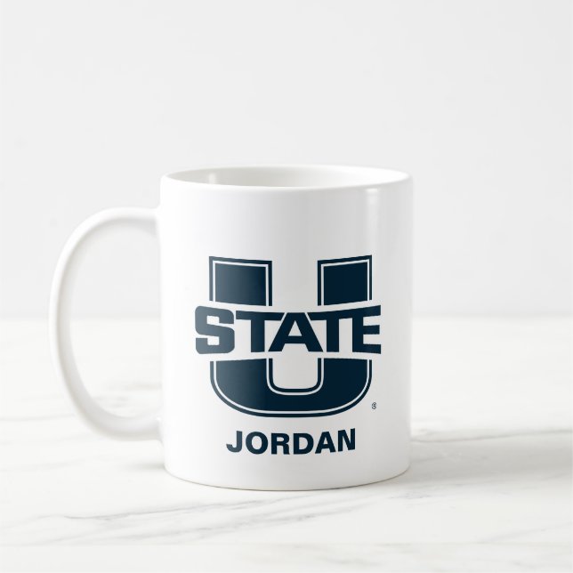 Utah State University Blue Logo Coffee Mug (Left)