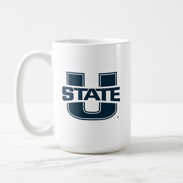 Utah State University Blue Logo Coffee Mug (Left)