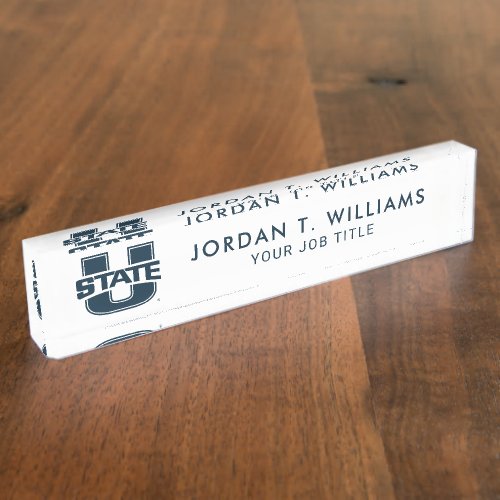 Utah State University Blue Logo Desk Name Plate