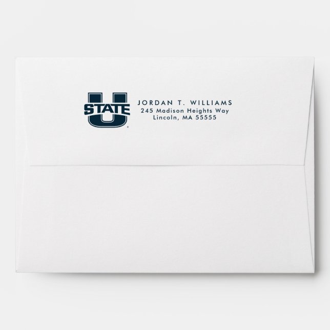 Utah State University Blue Logo Envelope (Back (Top Flap))