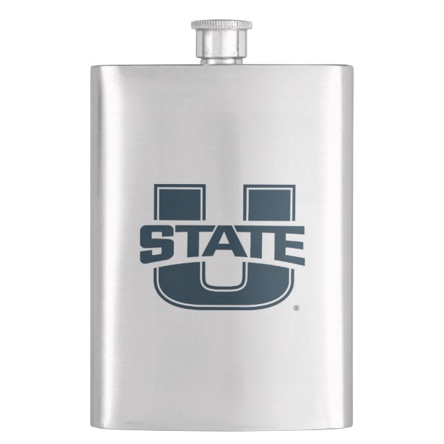 Utah State University Blue Logo Flask (Front)
