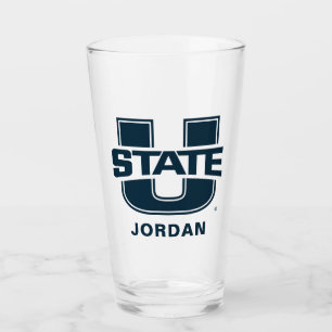Utah State University Blue Logo Glass