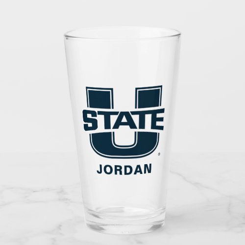 Utah State University Blue Logo Glass