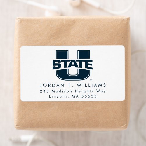 Utah State University Blue Logo Label