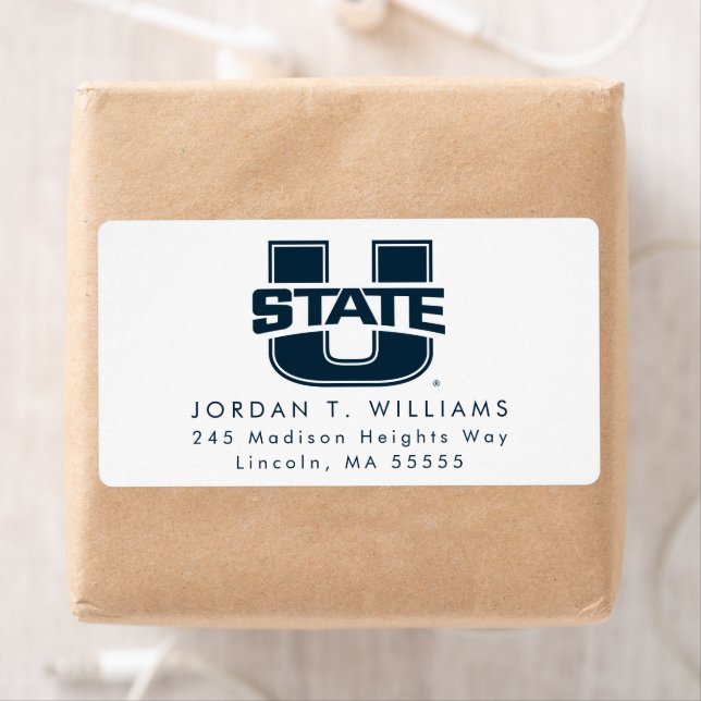 Utah State University Blue Logo Label (Insitu)