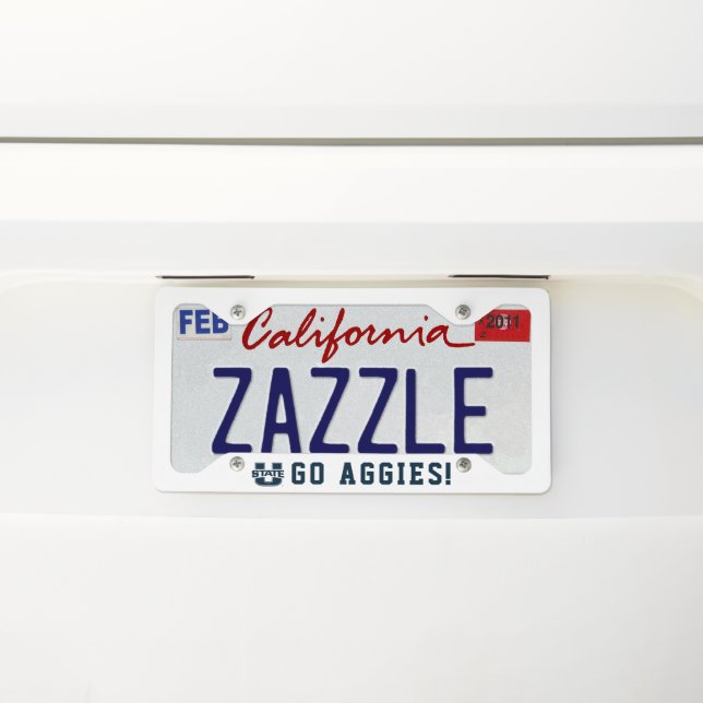 Utah State University Blue Logo License Plate Frame (On Car)