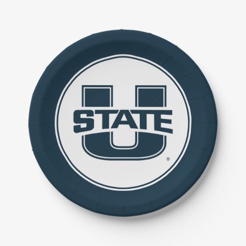 Utah State University Blue Logo Paper Plates