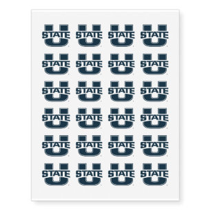 Utah State University Blue Logo Temporary Tattoos