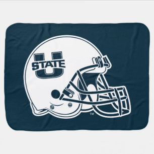 Utah State University Football Helmet Baby Blanket