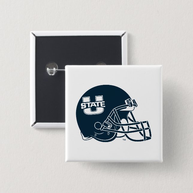 Utah State University Football Helmet Button (Front & Back)