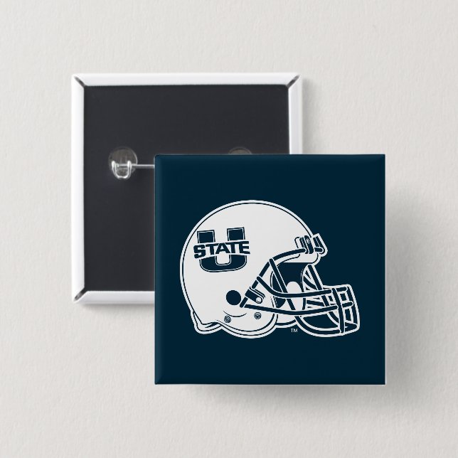Utah State University Football Helmet Button (Front & Back)