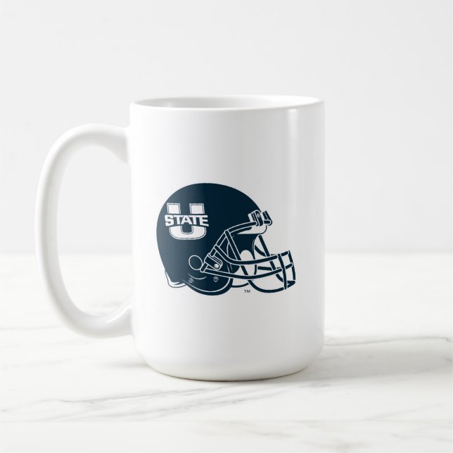Utah State University Football Helmet Coffee Mug (Left)