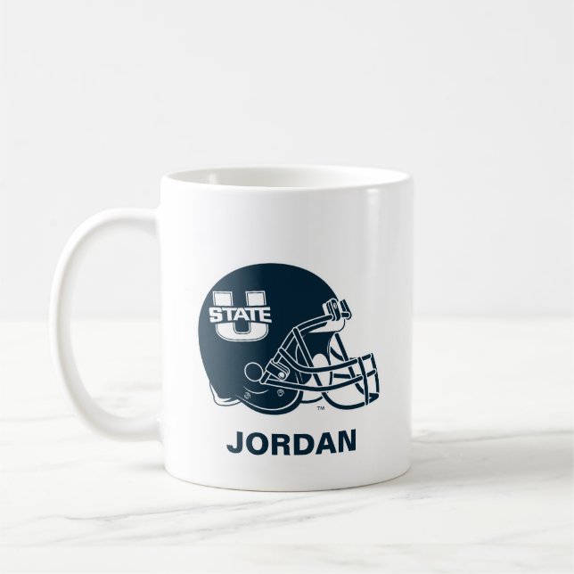 Utah State University Football Helmet Coffee Mug (Left)