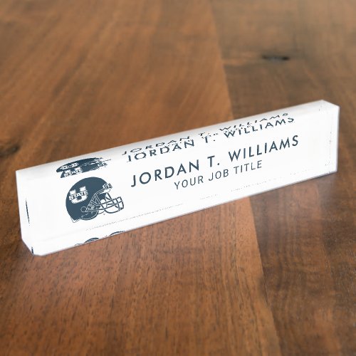 Utah State University Football Helmet Desk Name Plate