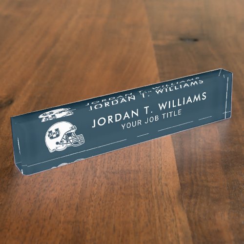 Utah State University Football Helmet Desk Name Plate