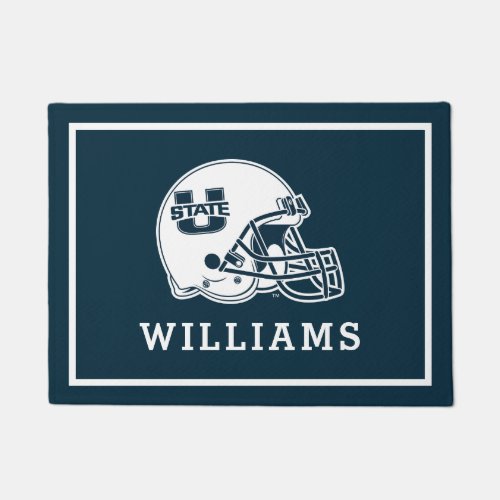 Utah State University Football Helmet Doormat