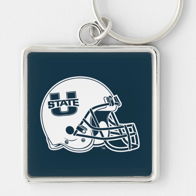 Utah State University Football Helmet Keychain (Front)