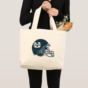 Utah State University Football Helmet Large Tote Bag