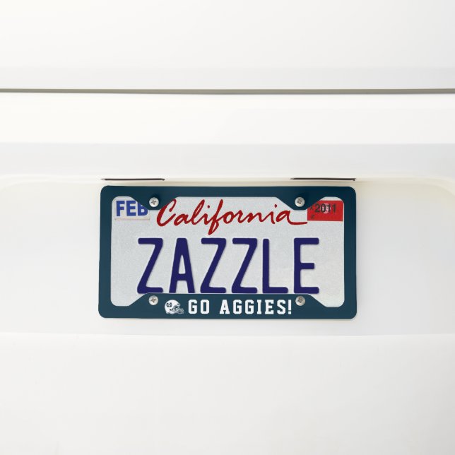 Utah State University Football Helmet License Plate Frame (On Car)