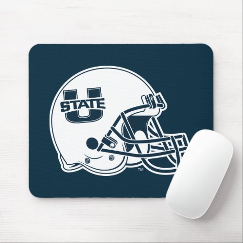 Utah State University Football Helmet Mouse Pad