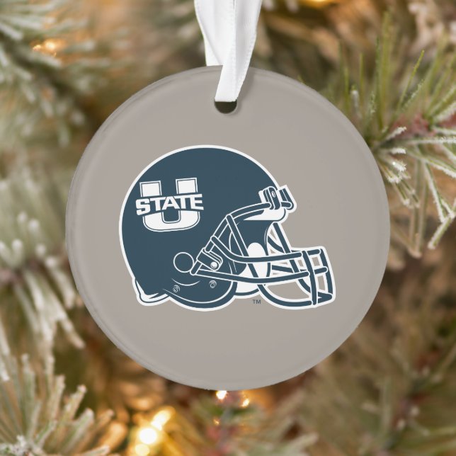 Utah State University Football Helmet Ornament (Tree)