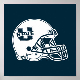Utah State University Football Helmet Poster