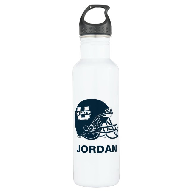 Utah State University Football Helmet Stainless Steel Water Bottle (Front)