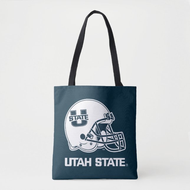 Utah State University Football Helmet Tote Bag (Front)