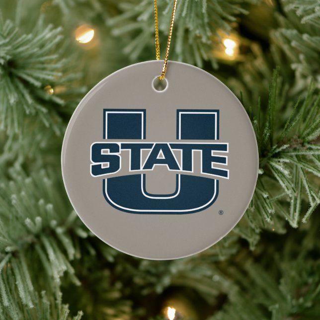 Utah State University Logo Ceramic Ornament (Tree)