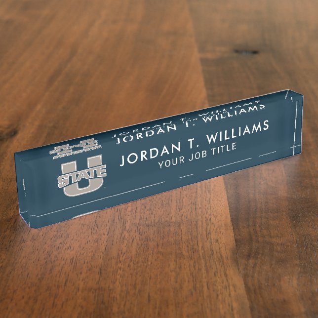 Utah State University Logo Desk Name Plate (Side)