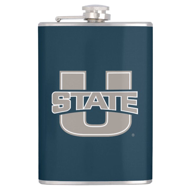 Utah State University Logo Flask (Front)