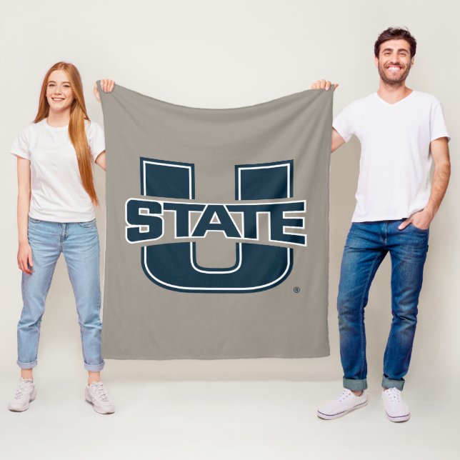 Utah State University Logo Fleece Blanket (In Situ)