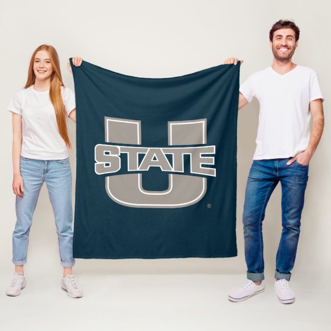 Utah State University Logo Fleece Blanket (In Situ)
