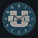 Utah State University Logo Large Clock<br><div class="desc">Check out these Utah State University designs and products. These make perfect gifts for the Aggies student,  fan,  faculty,  and alumni. All of these products are customizable from Zazzle!</div>