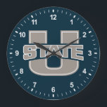 Utah State University Logo Large Clock<br><div class="desc">Check out these Utah State University designs and products. These make perfect gifts for the Aggies student,  fan,  faculty,  and alumni. All of these products are customizable from Zazzle!</div>