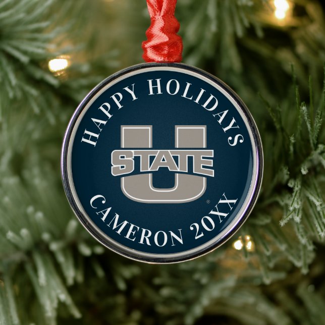 Utah State University Logo Metal Ornament (Tree)
