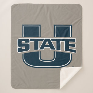 Utah State University Logo Sherpa Blanket
