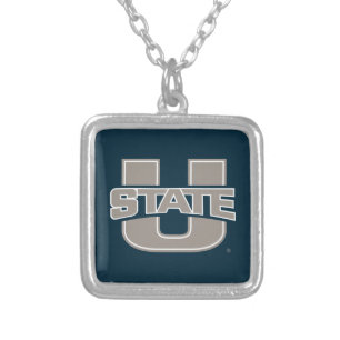 Utah State University Logo Silver Plated Necklace
