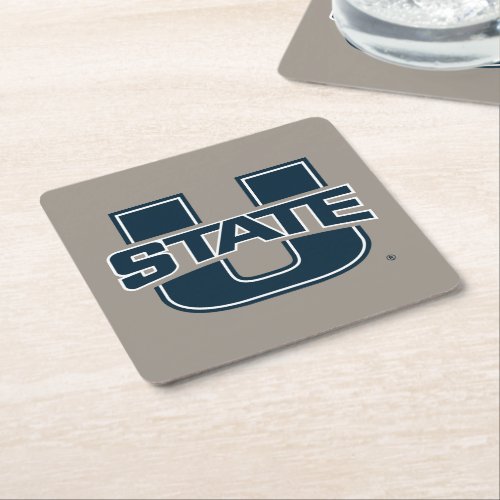 Utah State University Logo Square Paper Coaster